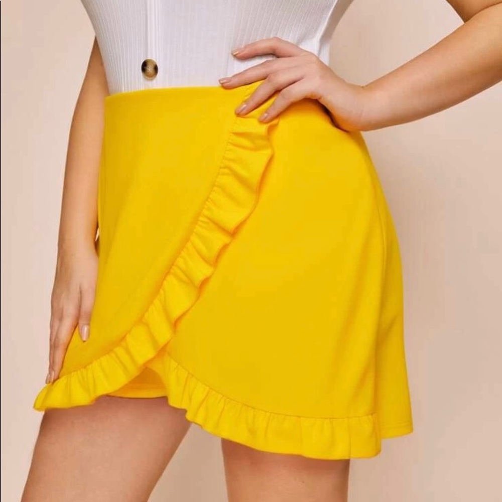 Yellow Ruffle Skort